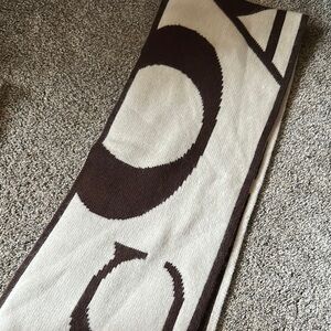 Coach Brown and Cream Patterned Scarf